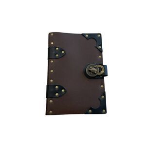 Rustic Leather Notebook Cover with Brass Hardware
